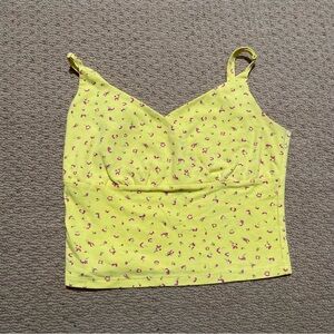 SO Sunny Yellow Floral Strap Top